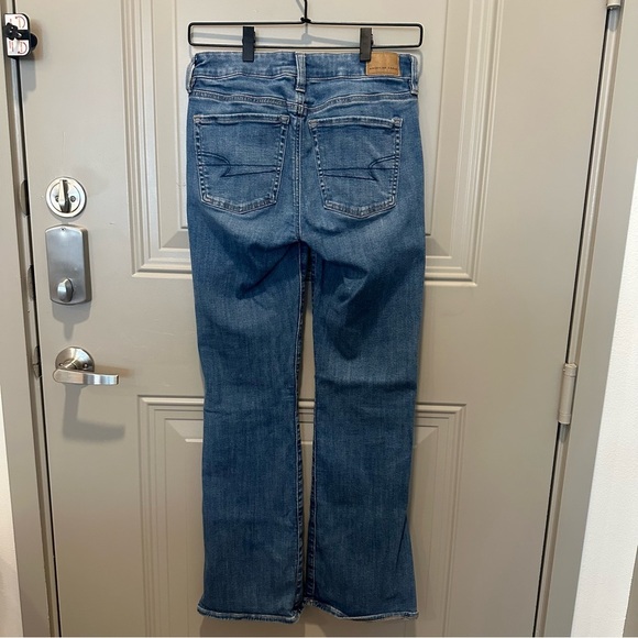 American Eagle Stretch Kickboot Jeans Size Women’s 4 Short Medium Wash Bootcut - Picture 2 of 10